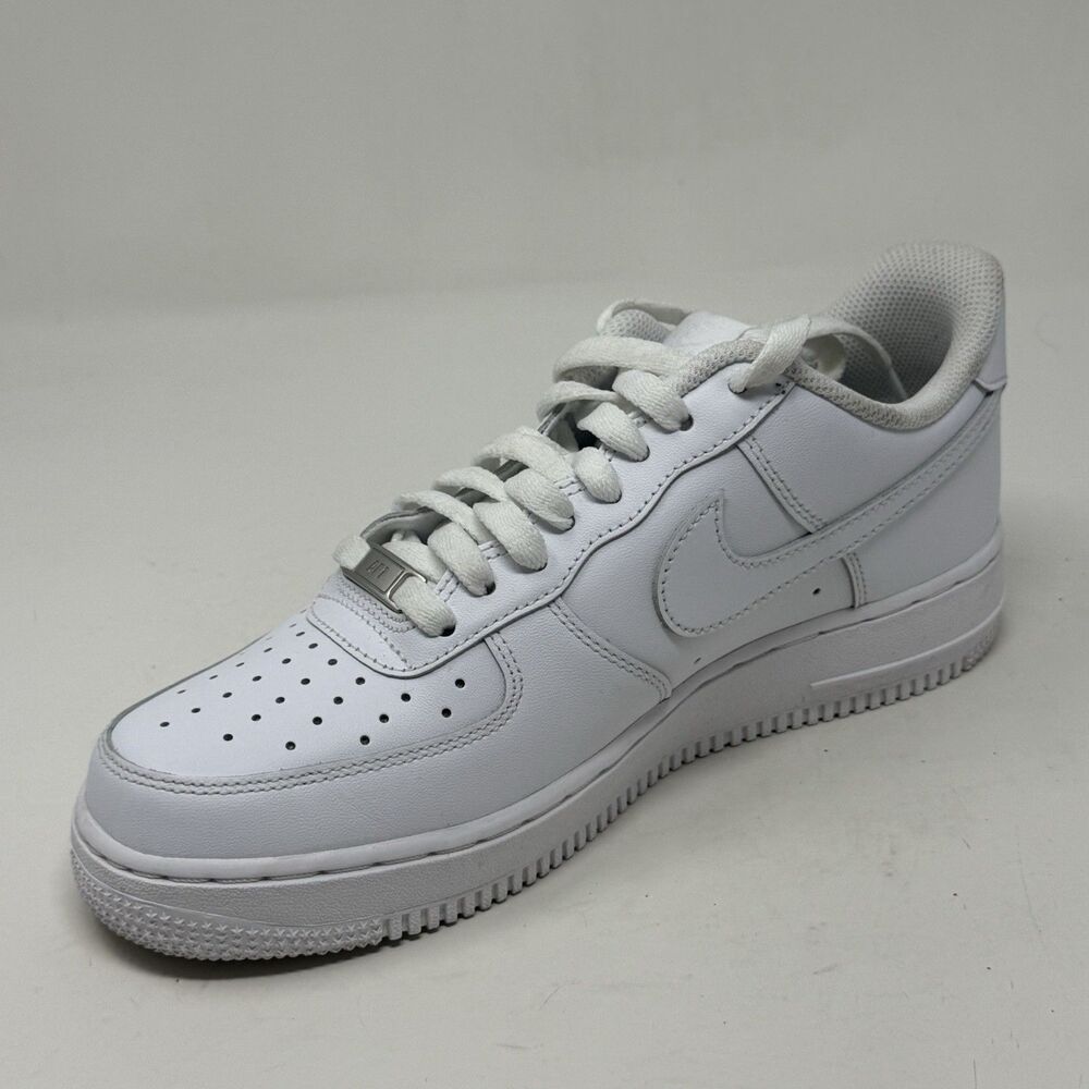 Nike Air Force 1 '07 Low Womens 9 Triple White Leather Athletic Shoes Sneakers - Picture 9 of 16